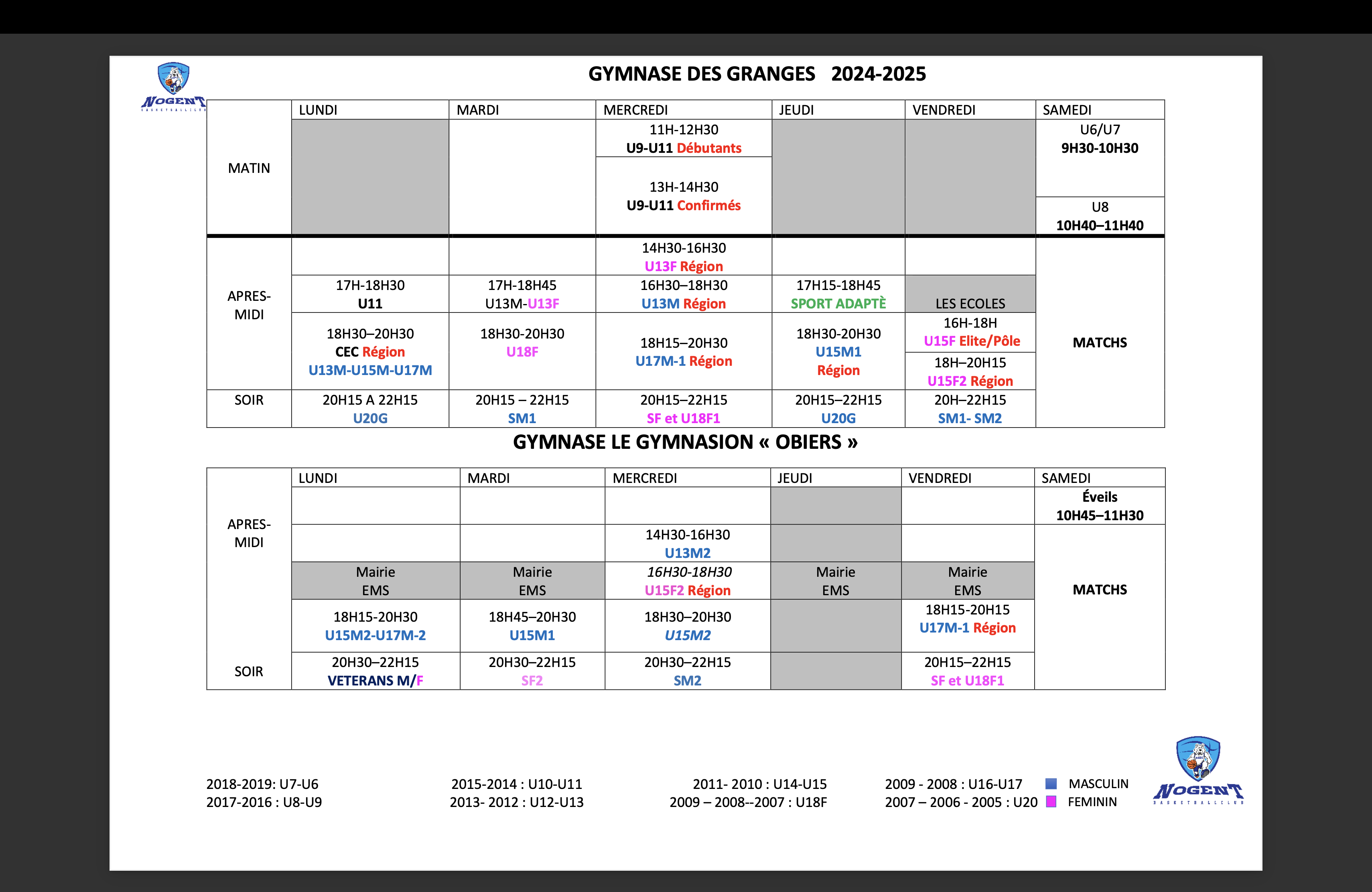 LES ENTRAINEMENTS
